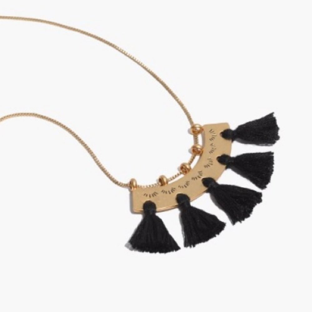 Madewell Supernova Tassel Black Necklace